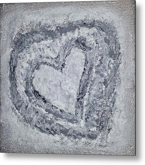 Abstract Painting Metal Print featuring the painting G3 - greys by KUNST MIT HERZ Art with heart