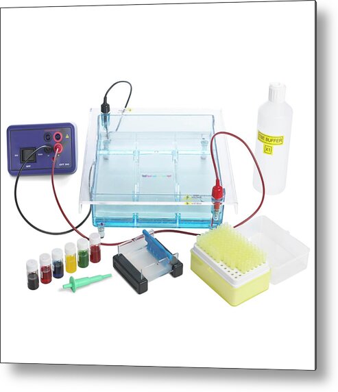 Gel Electrophoresis Metal Print featuring the photograph Gel Electrophoresis Equipment by Science Photo Library