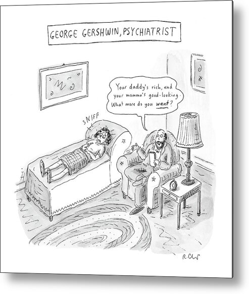 Gershwin Metal Print featuring the drawing 'george Gershwin by Roz Chast