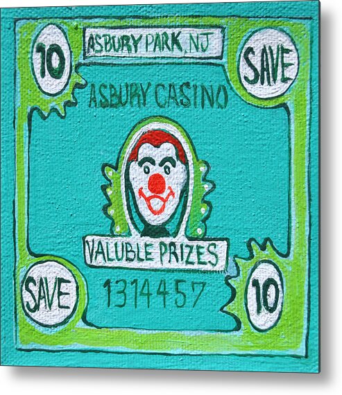Asbury Casino Metal Print featuring the painting Get your Ticket by Patricia Arroyo