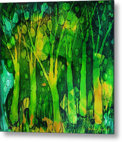 Tropical Metal Print featuring the painting Ghosty Forest by Angela Treat Lyon