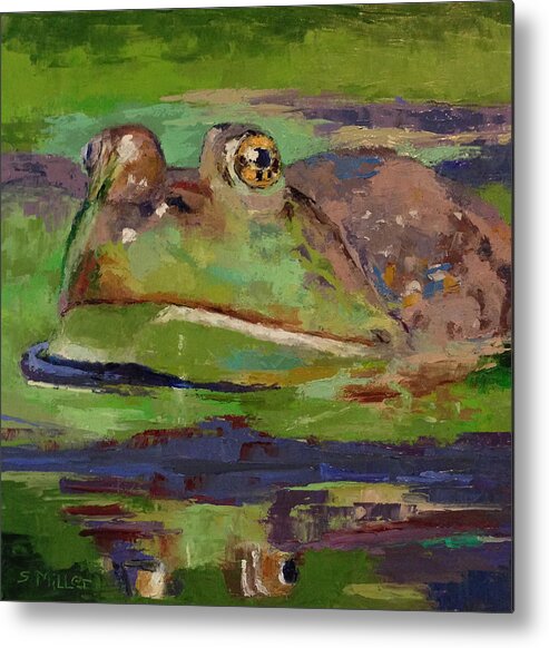 Frog Metal Print featuring the painting Gimme a Kiss by Sylvia Miller