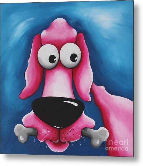 Lucia Stewart Metal Print featuring the painting Give a dog a bone by Lucia Stewart