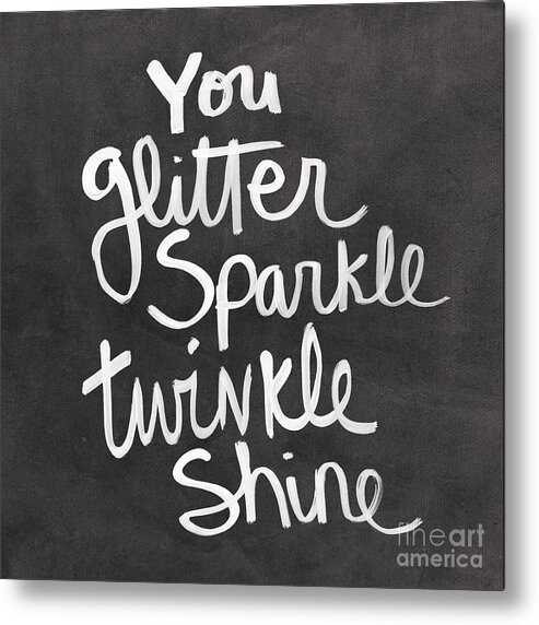 Glitter Metal Print featuring the mixed media Glitter Sparkle Twinkle by Linda Woods