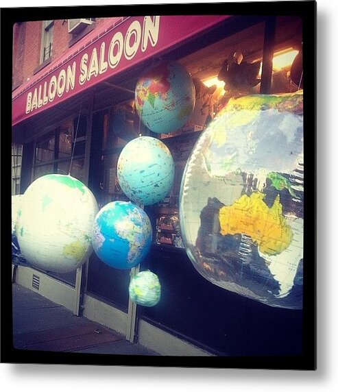  Metal Print featuring the photograph Globes. Tribeca. Whatevs by Alissa Carlson