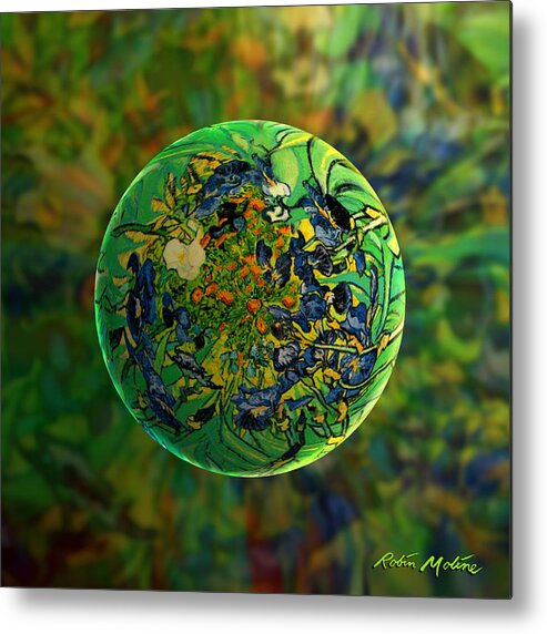 Irises Metal Print featuring the digital art Globing Earth Irises by Robin Moline