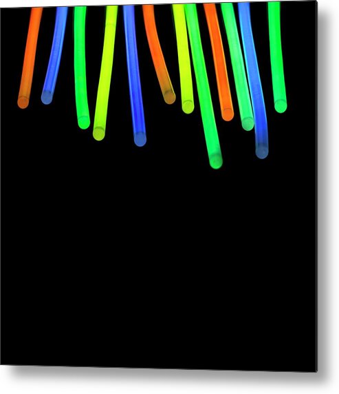 Nobody Metal Print featuring the photograph Glow Sticks by Science Photo Library
