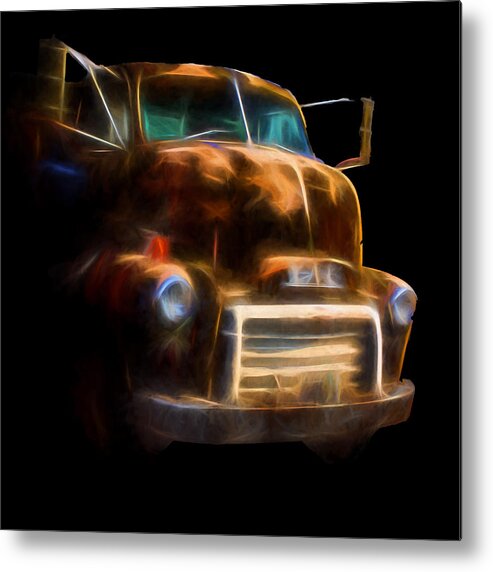 Gmc Truck Metal Print featuring the digital art GMC Truck Mid century 1950s by Cathy Anderson