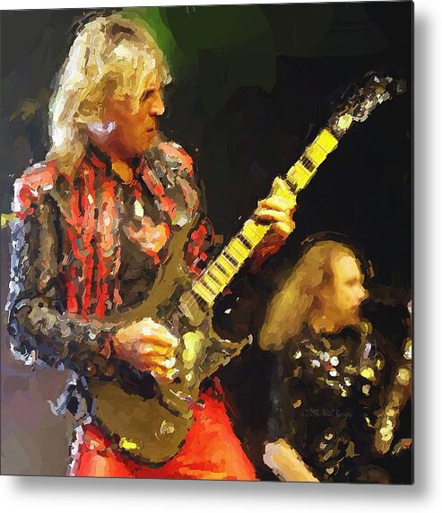 Guitar Metal Print featuring the painting god on Guitar Nbr 2 by Will Barger