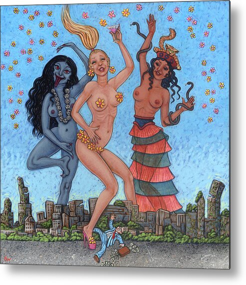 Goddess Metal Print featuring the painting Goddess Dance by Holly Wood