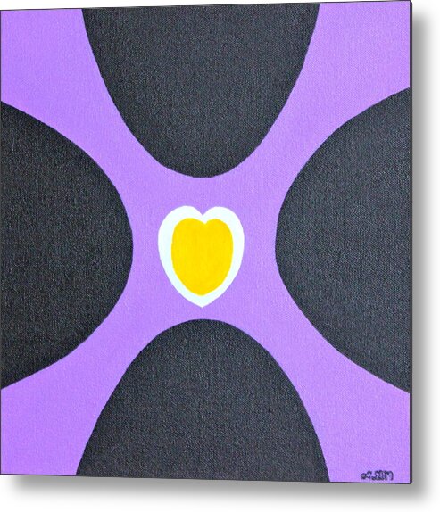 All Products Metal Print featuring the painting Golden Heart by Lorna Maza