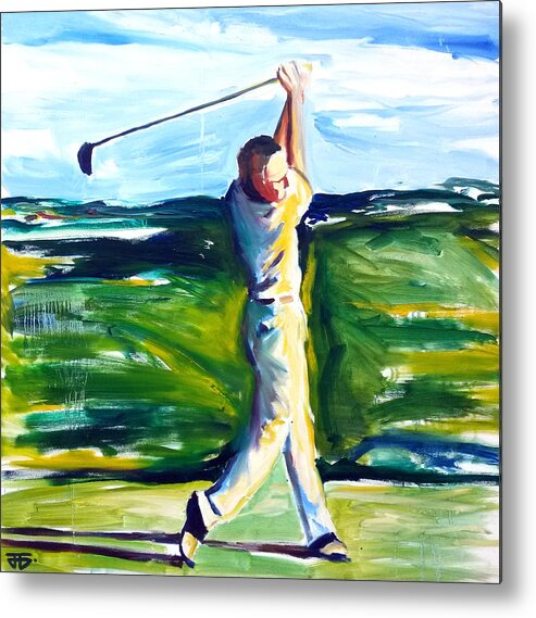  Metal Print featuring the painting Golf Swing by John Gholson