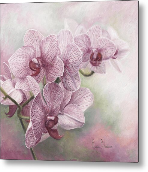 Orchids Metal Print featuring the painting Graceful Orchids by Lucie Bilodeau