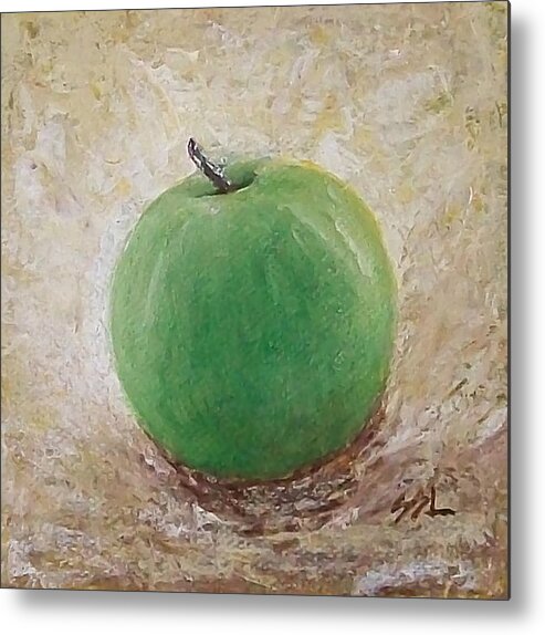 Still Life Metal Print featuring the painting Granny Smith by Jane See