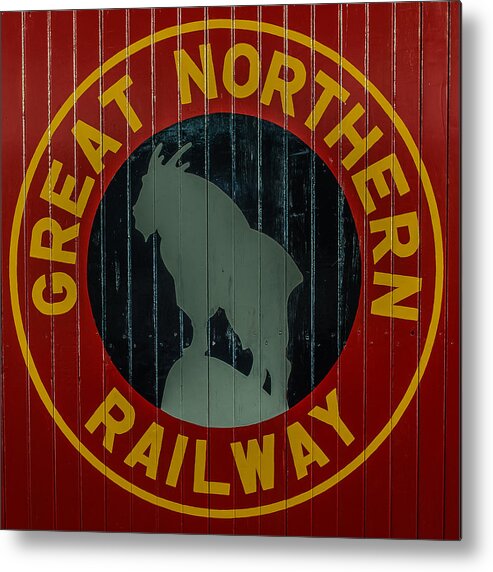 Red Metal Print featuring the photograph Great Northern Railway by Paul Freidlund
