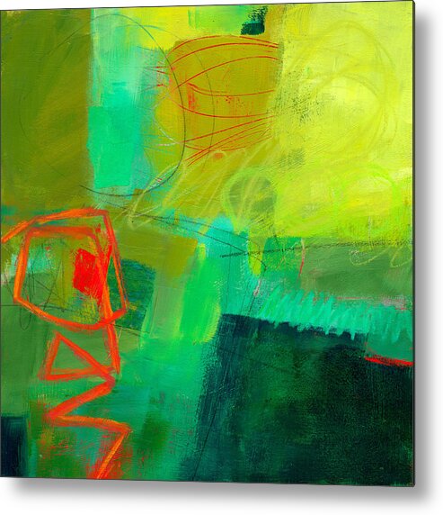 Color Metal Print featuring the painting Green and Red #1 by Jane Davies