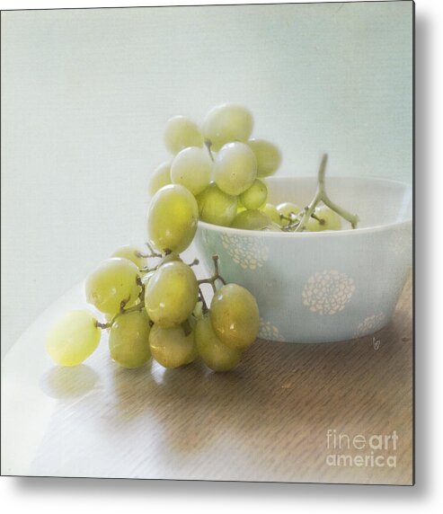Green Metal Print featuring the photograph Green grapes by Cindy Garber Iverson