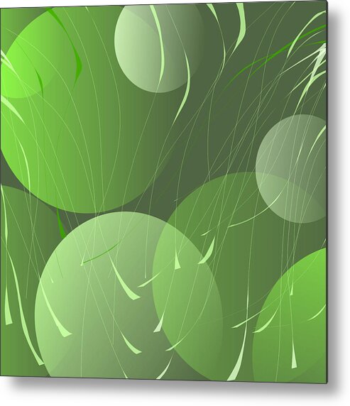Green Metal Print featuring the digital art Green Whimsy by Mary Bedy
