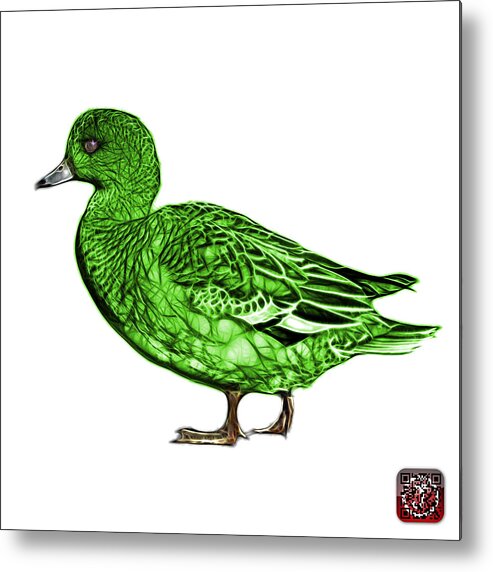 American Wigeon Metal Print featuring the mixed media Green Wigeon Art - 7415 - WB by James Ahn