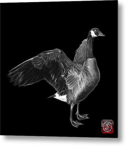 Canada Goose Metal Print featuring the mixed media Greyscale Canada Goose Pop Art - 7585 - BB by James Ahn