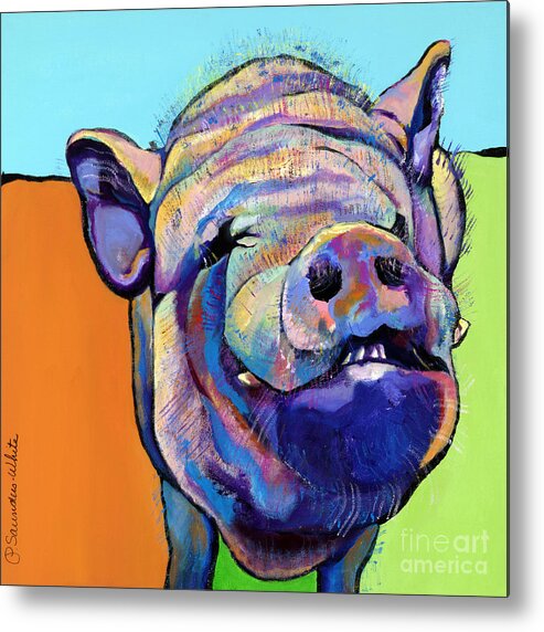Pat Saunders-white Canvas Prints Metal Print featuring the painting Grunt  by Pat Saunders-White