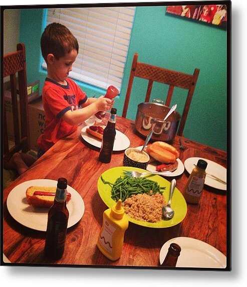 Staugustine Metal Print featuring the photograph Gus' Feast Day Meal - Brats, Hot Dogs by Chris Faddis