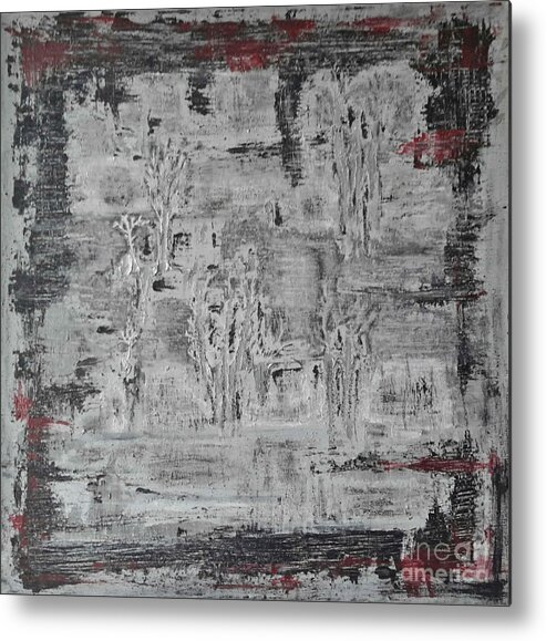 Abstract Painting Strcutured Mix Metal Print featuring the painting H1 - platzhirsch dos by KUNST MIT HERZ Art with heart