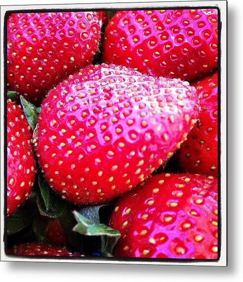 Igtube_pink Metal Print featuring the photograph Half A Flat Of These Delicious Looking by Melissa Napolitano