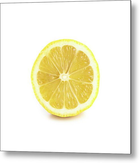 Close Up Metal Print featuring the photograph Half A Lemon by Science Photo Library