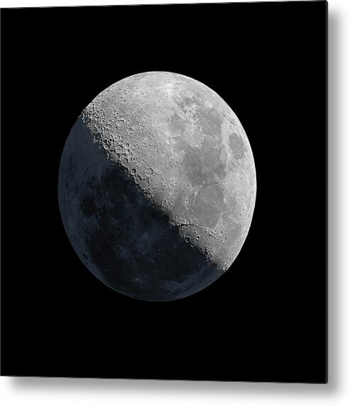 Moon Metal Print featuring the photograph Half Moon by J-p Metsavainio/science Photo Library