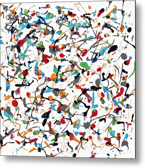 Abstract Metal Print featuring the painting Happy Dance by Artcetera By   LizMac