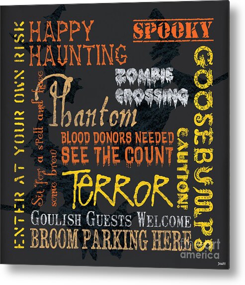 Halloween Metal Print featuring the painting Happy Haunting by Debbie DeWitt