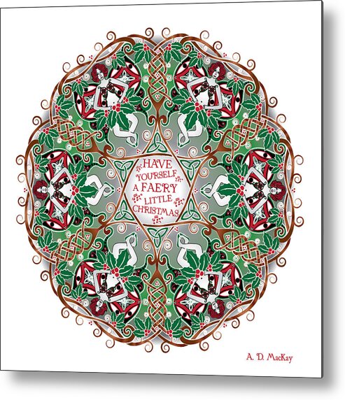 Celtic Art Metal Print featuring the digital art Have Yourself A Faery Little Christmas by Celtic Artist Angela Dawn MacKay