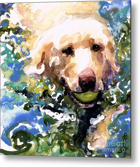 Water Retrieve Metal Print featuring the painting Head Above Water by Molly Poole