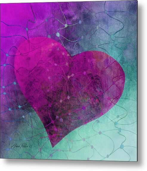 Heart Metal Print featuring the digital art Heart Connections Two by Ann Powell