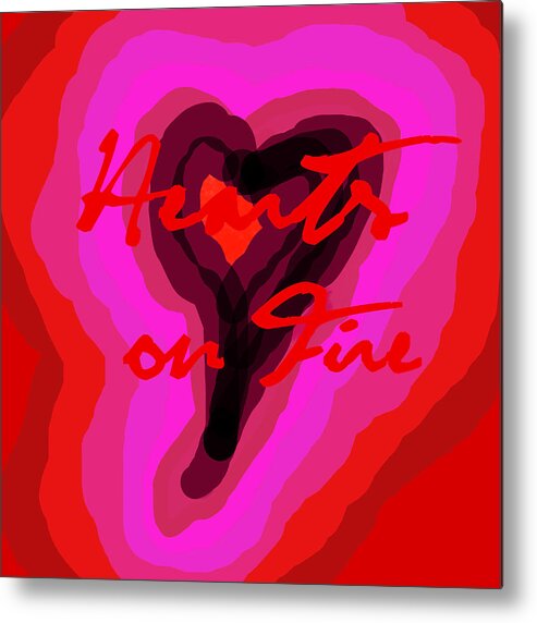 Valentine Metal Print featuring the photograph Hearts On Fire by Suzanne Powers