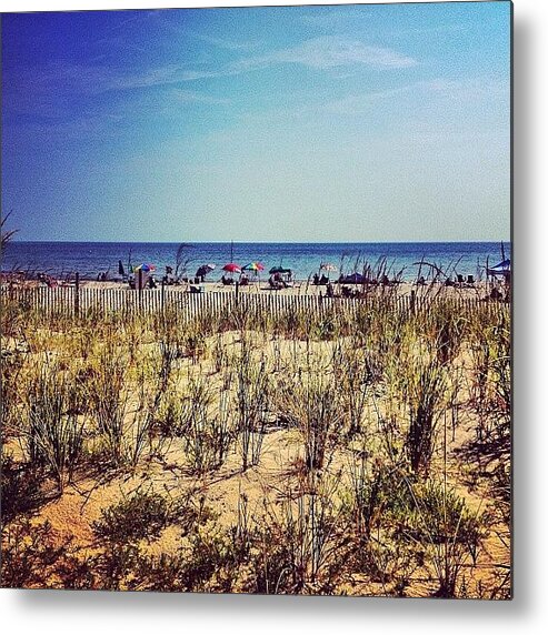 Blue Metal Print featuring the photograph Hello, #atlantic #ocean. The View From by Diana Edelman