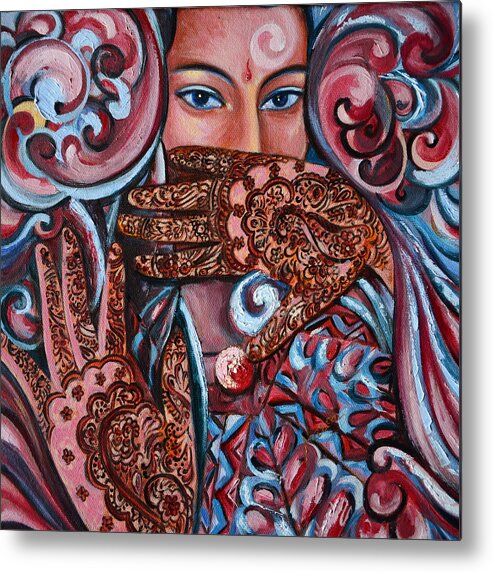 Hena Metal Print featuring the painting Henna by Harsh Malik