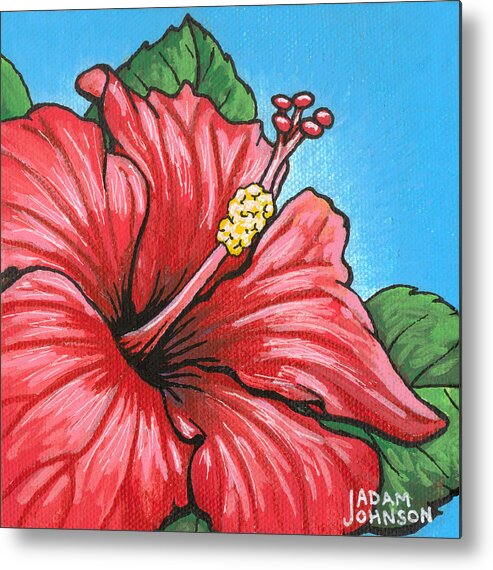 Hibiscus Metal Print featuring the painting Hibiscus 05 by Adam Johnson