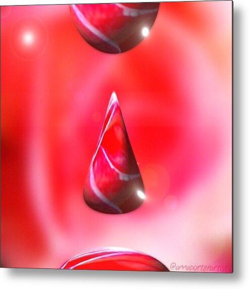 Abstract Metal Print featuring the photograph Holiday Droplet - Christmas Rose by Anna Porter