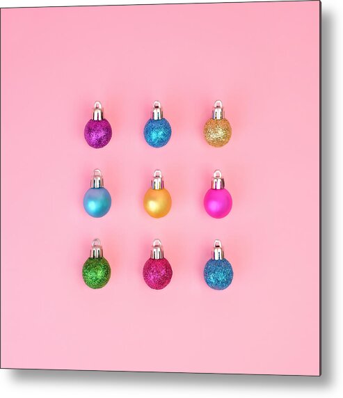 Holiday Metal Print featuring the photograph Holiday Ornaments by Juj Winn