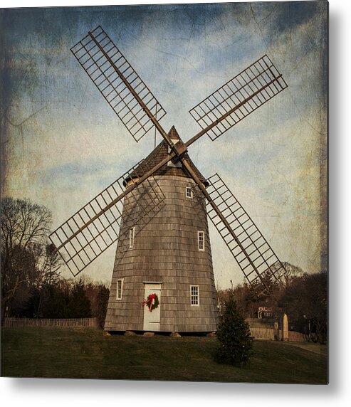 Windmill Metal Print featuring the photograph Holiday Windmill by Cathy Kovarik