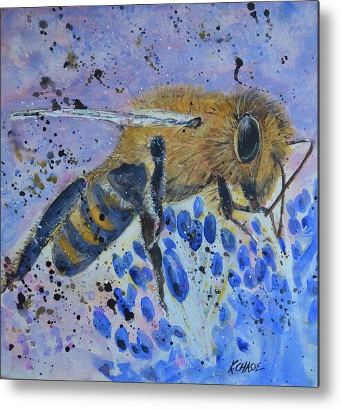 Honey Bee Metal Print featuring the painting Honey Bee by Kellie Chasse