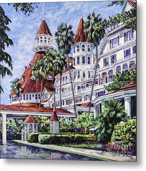 Sue Metal Print featuring the painting Hotel Del Entrance by Glenn McNary