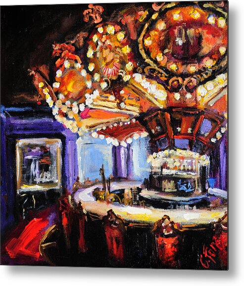 Carousel Metal Print featuring the painting Hotel Monteleone Bar by Carole Foret