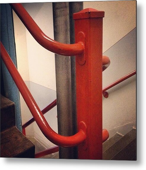 Stairway Metal Print featuring the photograph Hugging Stair-rail #stairs #stairway by Zeke Rice