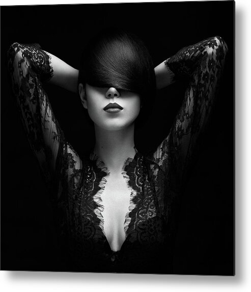 Portrait Metal Print featuring the photograph I Do Not See You! by Boris Belokonov