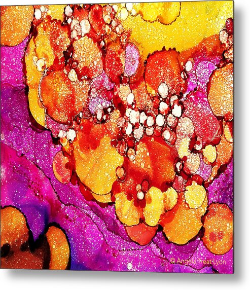 Tropical Metal Print featuring the painting I Dream of Sunflowers by Angela Treat Lyon
