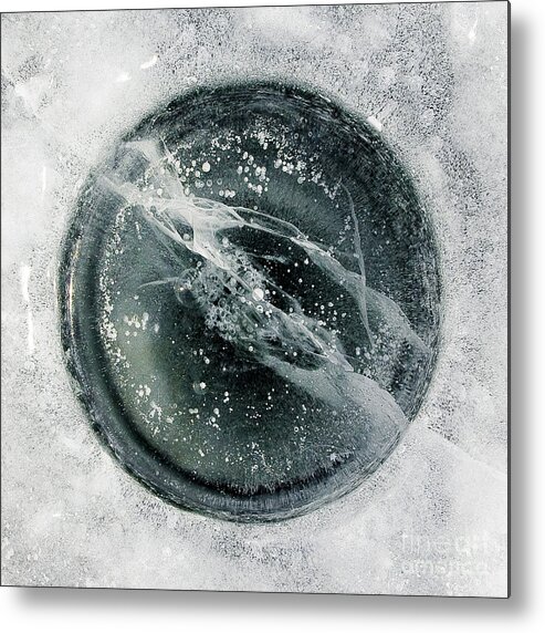 Ice Metal Print featuring the photograph Ice Fishing Hole 8 by Steven Ralser