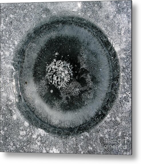 Ice Metal Print featuring the photograph Ice fishing hole 9 by Steven Ralser
